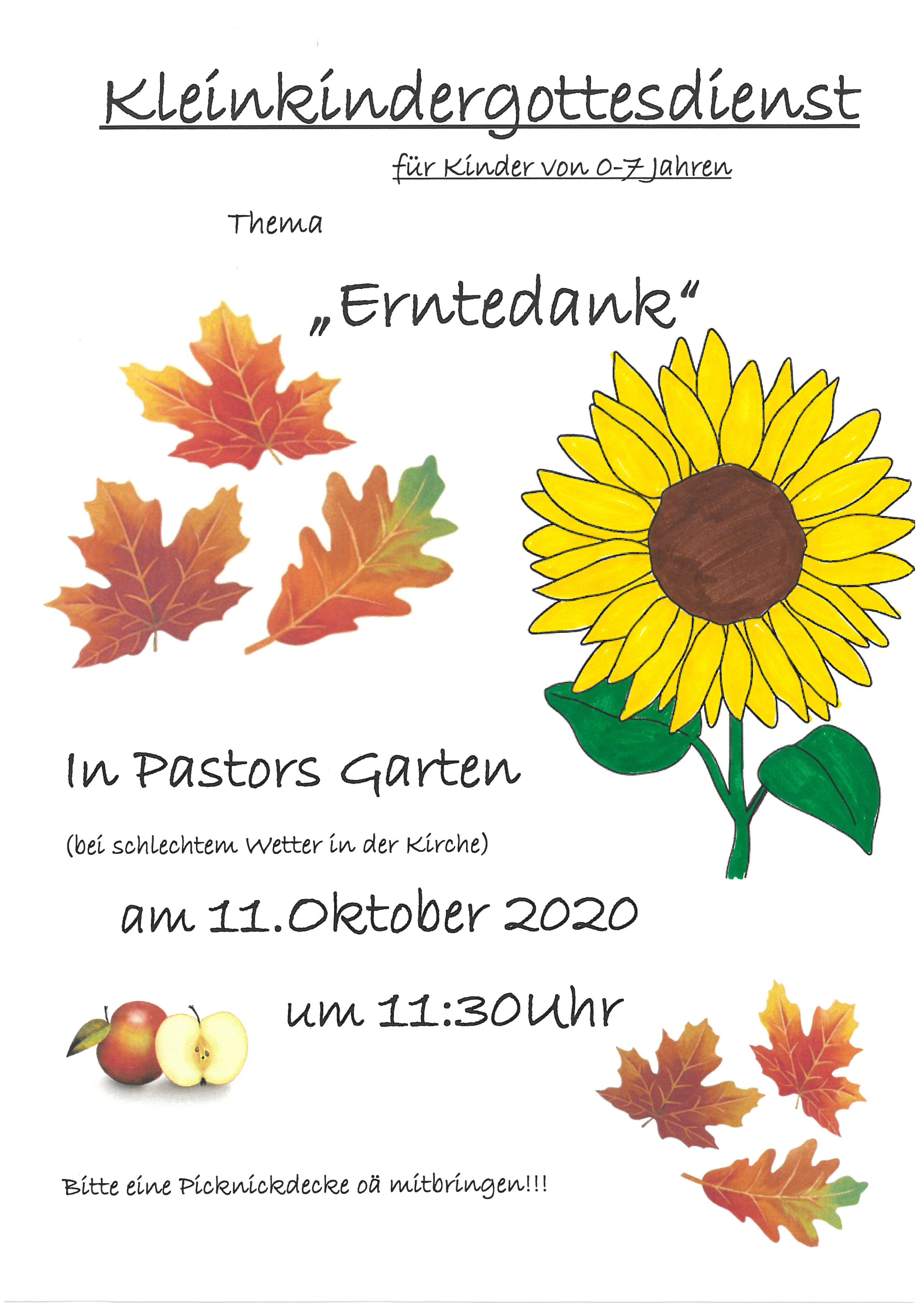 Einladung Familiengottesdienst 2020 Herbst